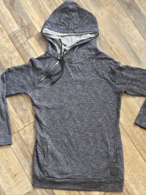 Ampersand & Ave | Charcoal Grey Asymmetrical Zip Hoodie